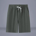 Cotton and linen cropped summer pants in a solid colour with a drawstring waist.
