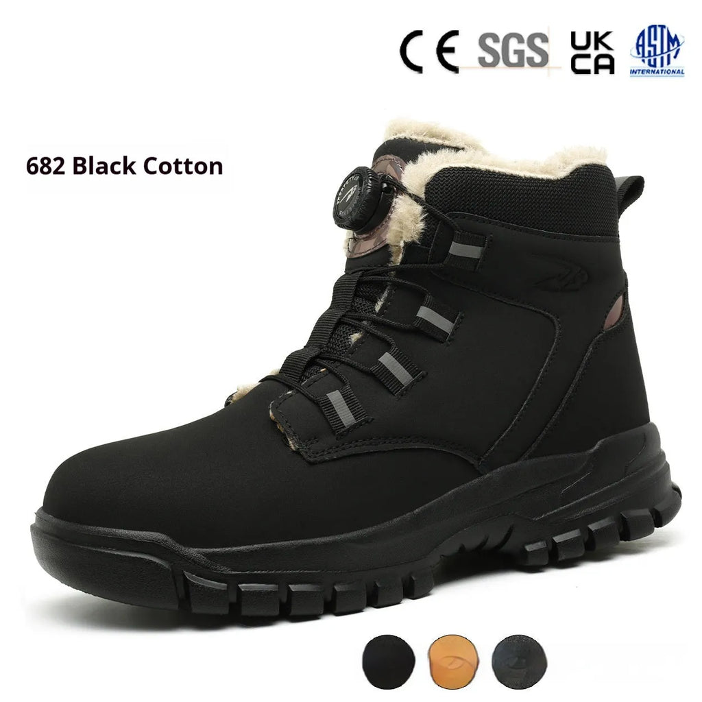 Men's lightweight leather safety work shoes with anti-smash and puncture resistant rubber sole.