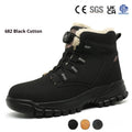 Men's lightweight leather safety work shoes with anti-smash and puncture resistant rubber sole.