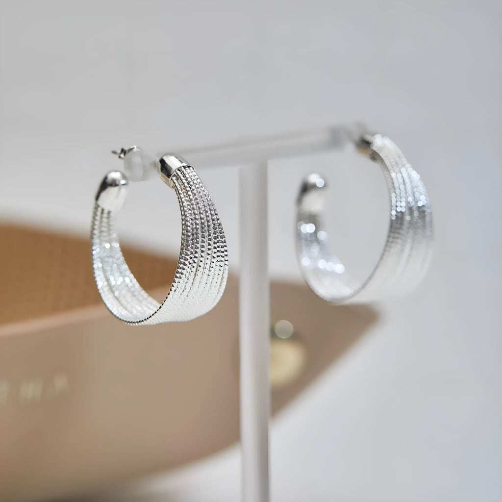 Multi-layer geometric copper earrings set with gold and silver electroplated stud and clip earring pairs