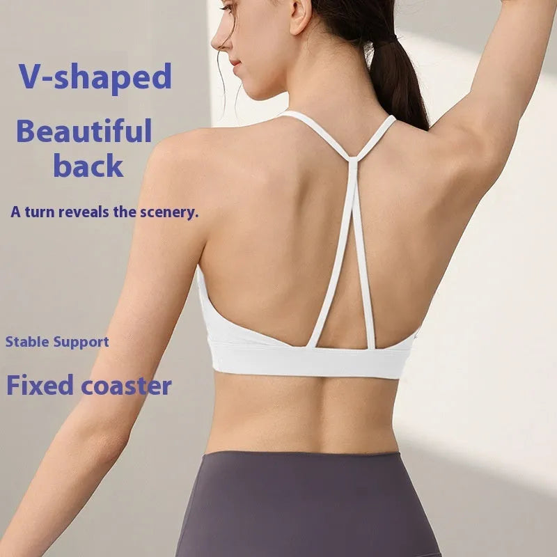 Women's nylon sports vest with fixed double shoulder straps in sunshine desert colour