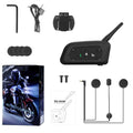 V6pro motorcycle helmet Bluetooth intercom with mounting clips and charging cable