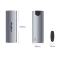 Grey portable SSD external hard drive with USB 3.0 connector for direct mobile phone connection