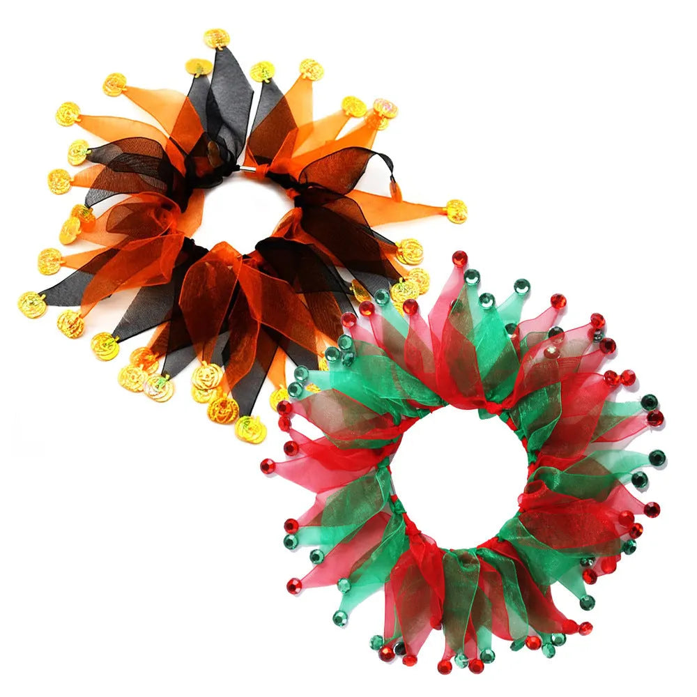 Tie-dye cloth pet collar with Christmas and Halloween colour themes in free size