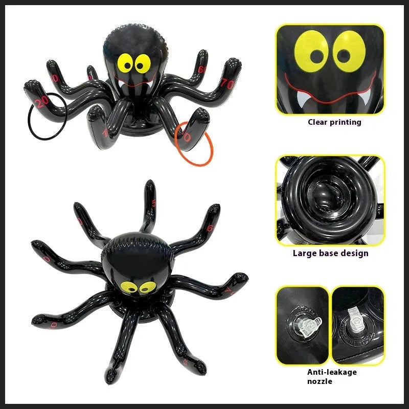 Inflatable octopus ferrule throwing toy in multiple Halloween colour variations