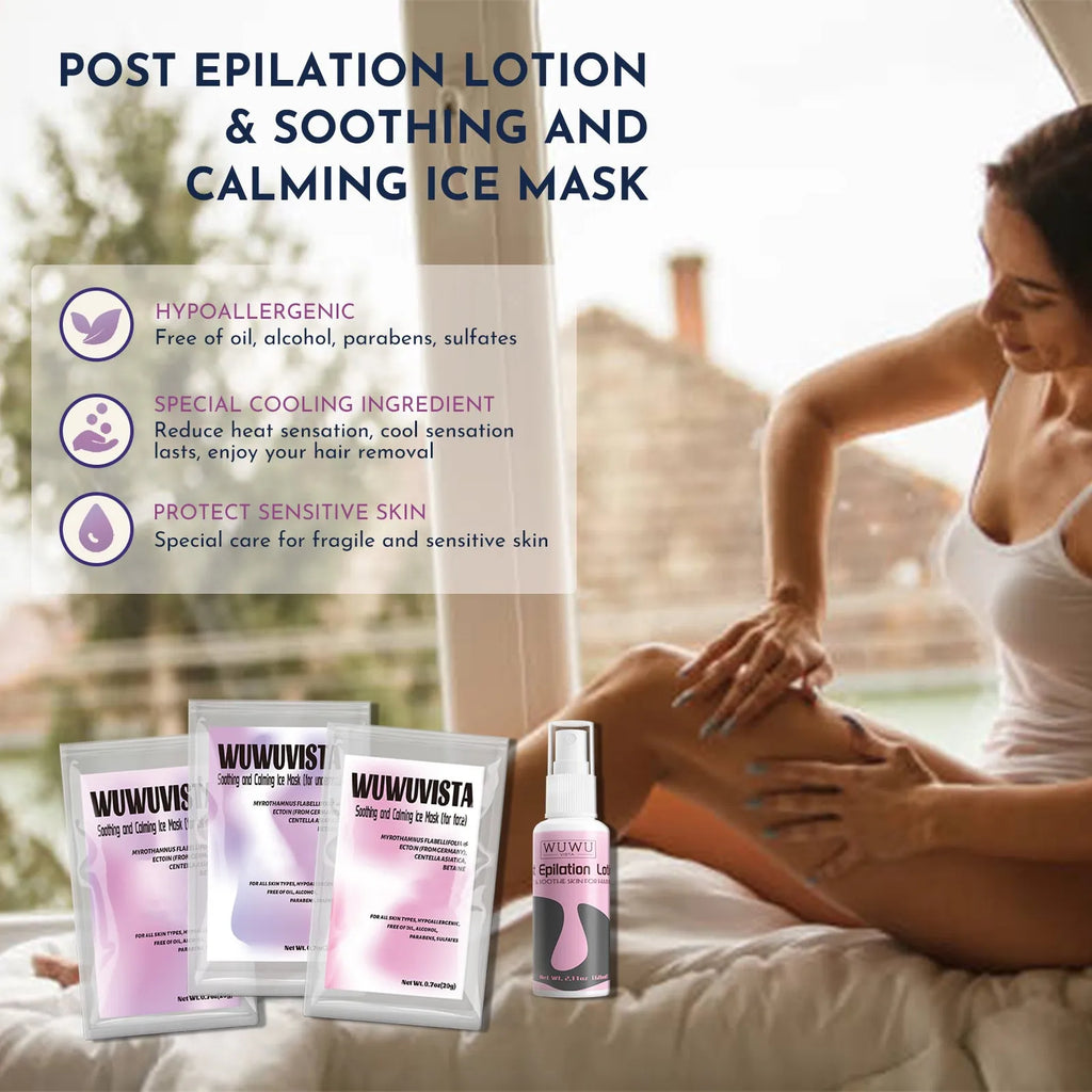 Professional waxing kit with hard wax beans, wax warmer, and post-care lotion for sensitive skin hair removal.