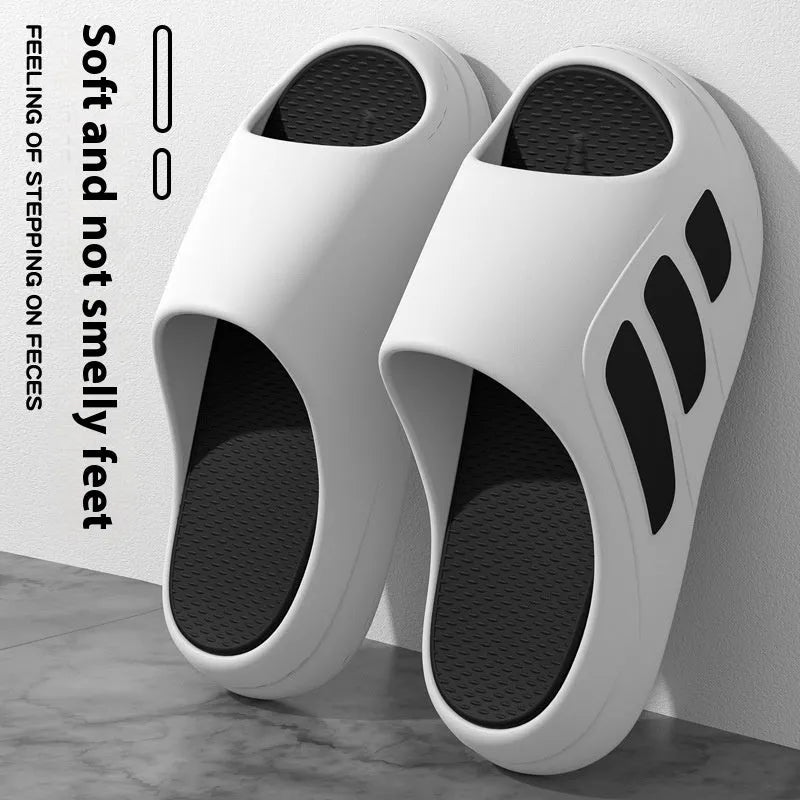 EVA platform slippers with injection moulded soles and letter detail in multiple colour options
