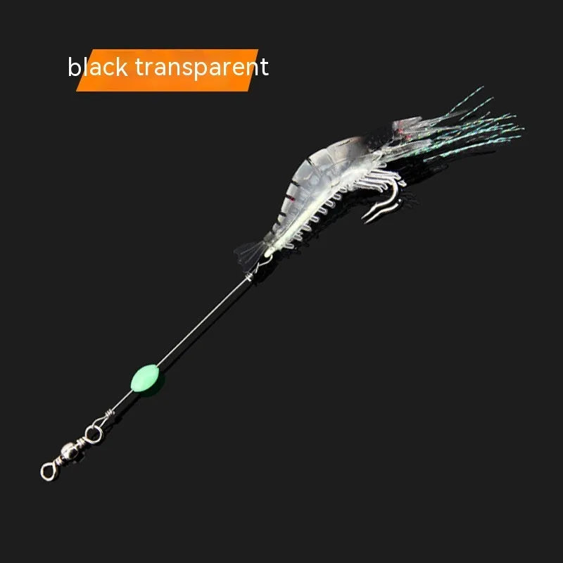 Luer soft plastic fishing lure with integrated hook in six colour variations including luminous and transparent options