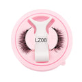 Set of reusable, glue-free false eyelashes in a natural thick style made from artificial fibre.