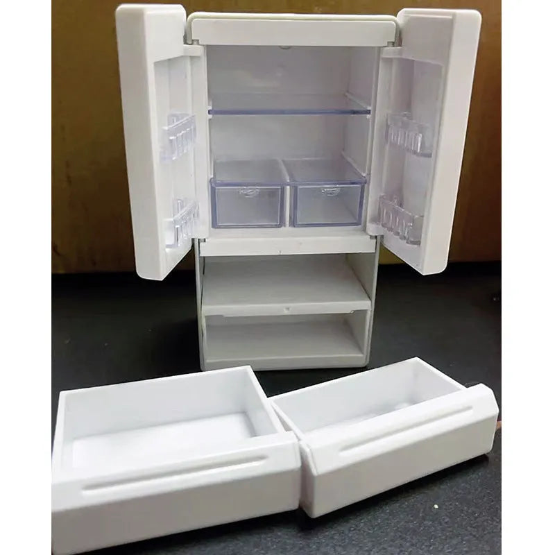 White plastic miniature candy toy model with light-up feature, measuring 11.4cm tall