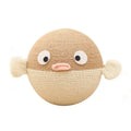15cm cube puffer leakage pet feeder toy with sisal hemp strip construction for dogs and cats