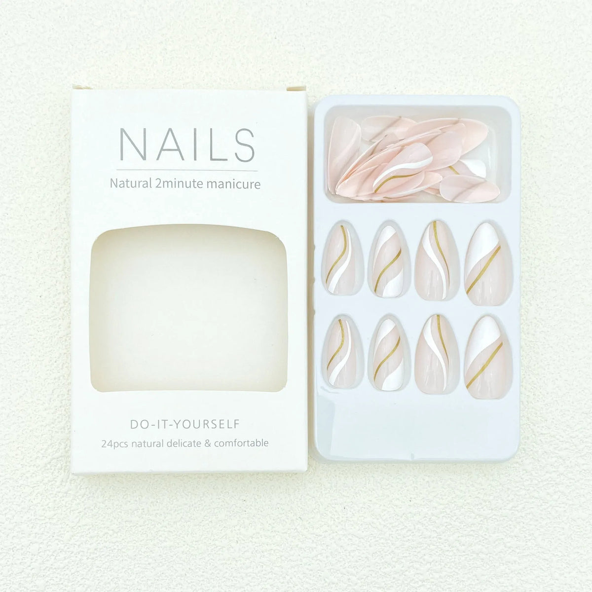 Golden Lines plaid pattern medium drop shape nail stickers in colour JF0518