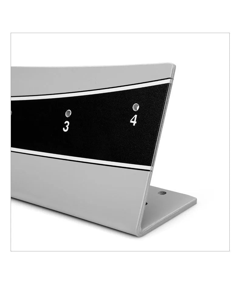 Golf putter trajectory balance simulator with adjustable push rod balancer on PVC construction