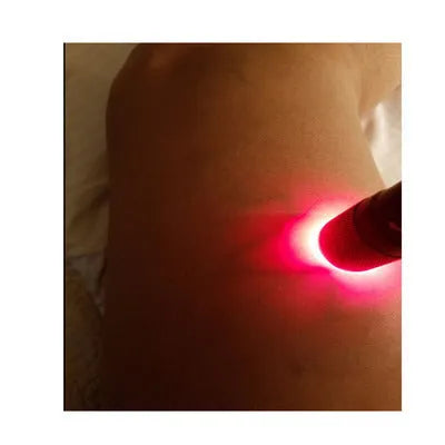 Black aluminium alloy Smart Vein Locator medical flashlight with red LED lens for phlebotomy and clinical use.