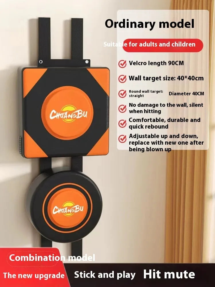 Wall-mounted PU boxing sandbag target in round and square designs for home training