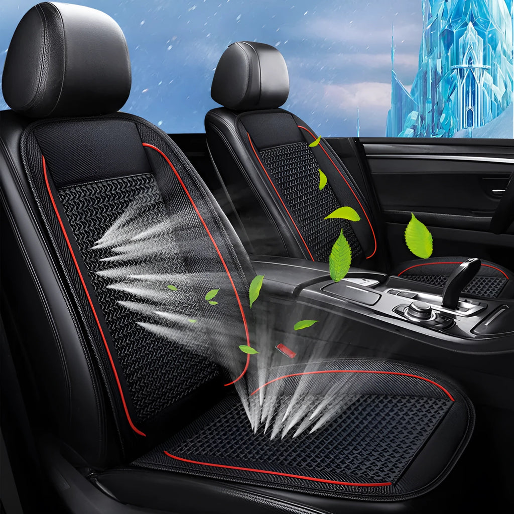 Car ventilation massage seat cushion in black colour measuring 60x60cm