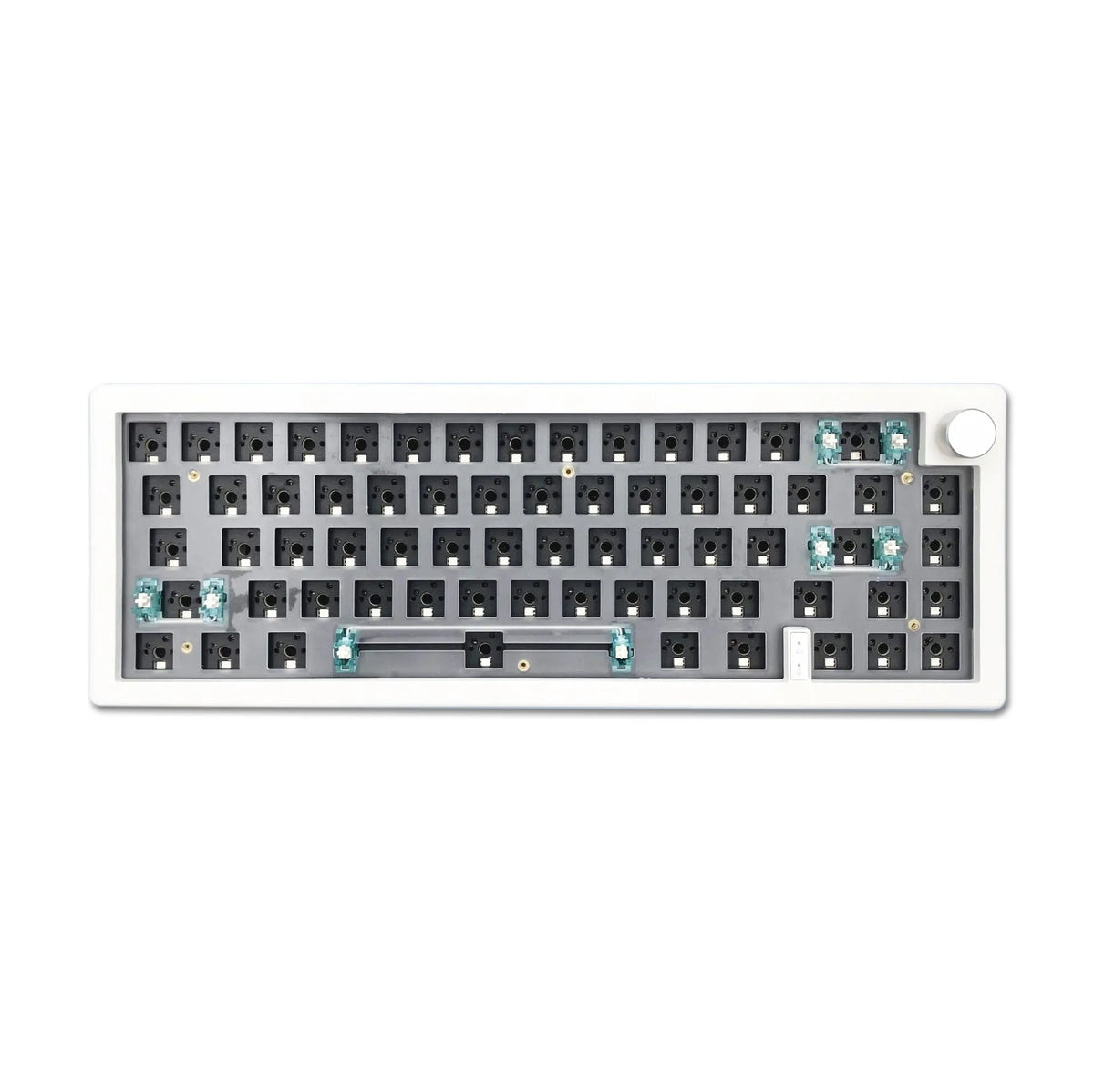 DIY hot plug RGB backlit mechanical keyboard kit with control knob in seven colour options.