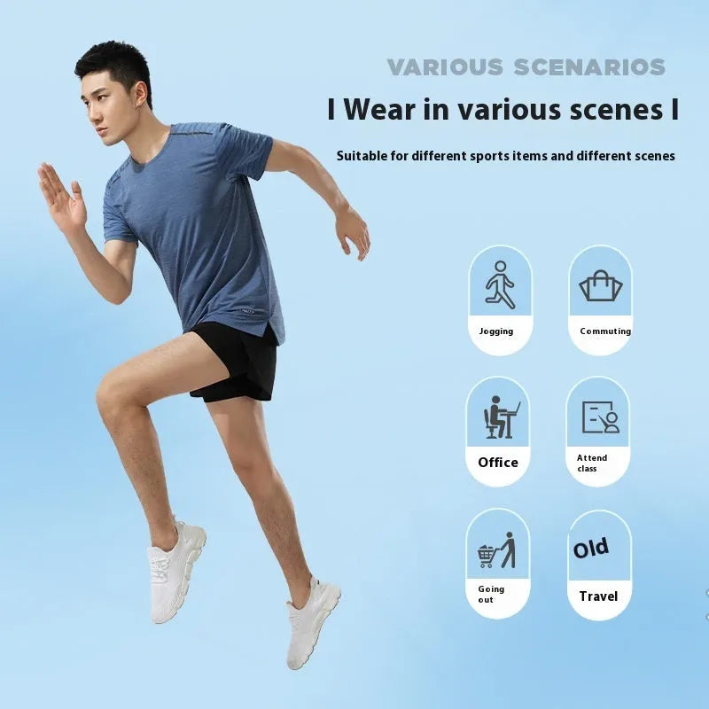 Men's solid colour polyester basketball shorts with low waist design
