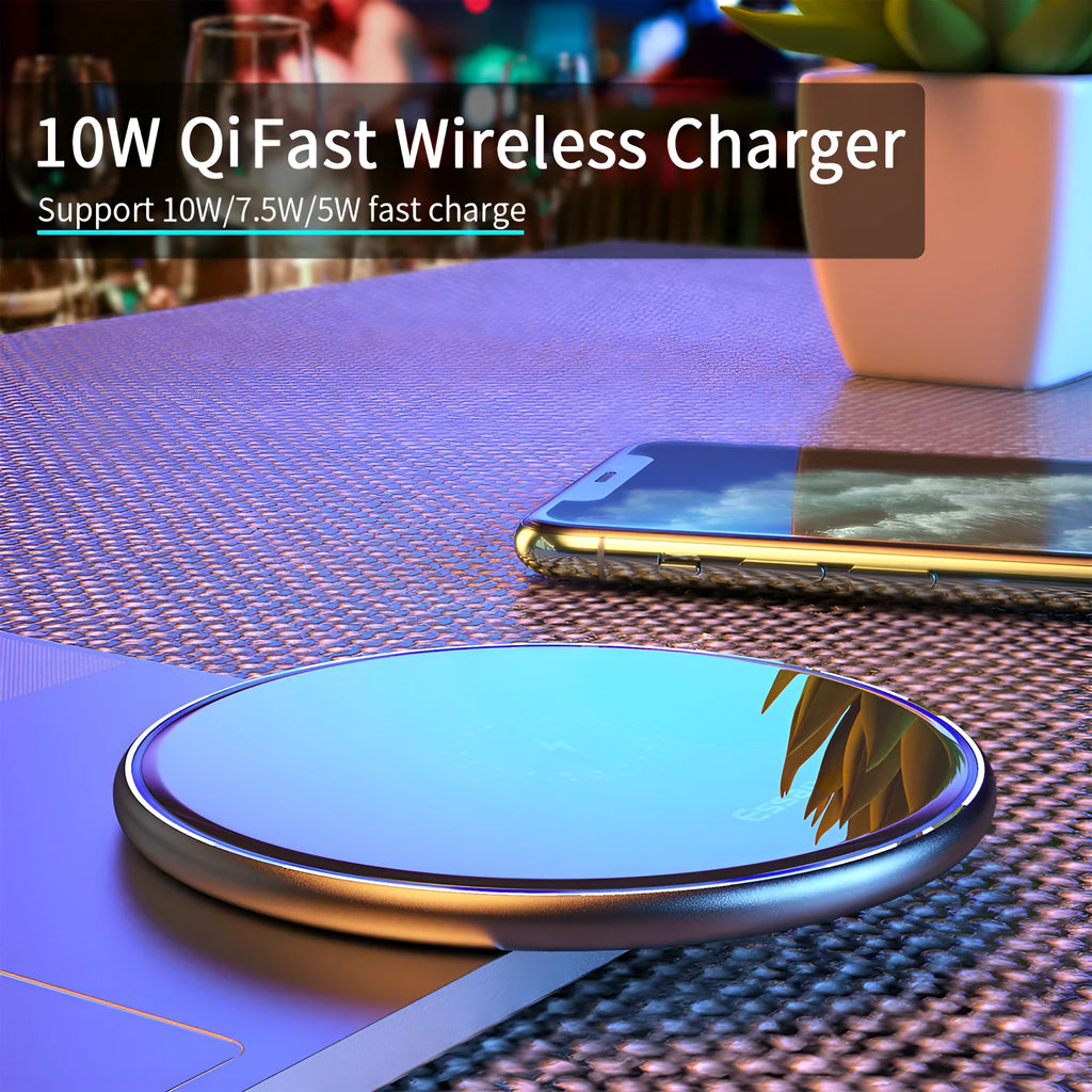 15W/10W Qi wireless charging pad for phones and headphones with LED indicator light