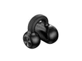 Black wireless bone conduction clip-on earphones with charging cable