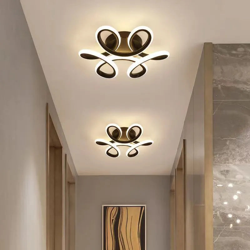 Modern LED corridor light with silicone shade in butterfly design for ceiling installation