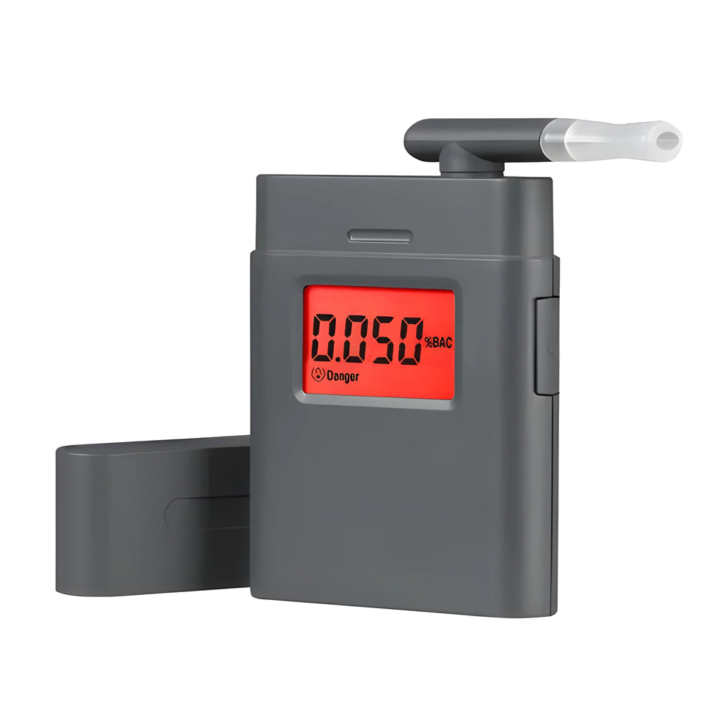 Black AT-838 personal breathalyser alcohol detector unit for BAC testing.