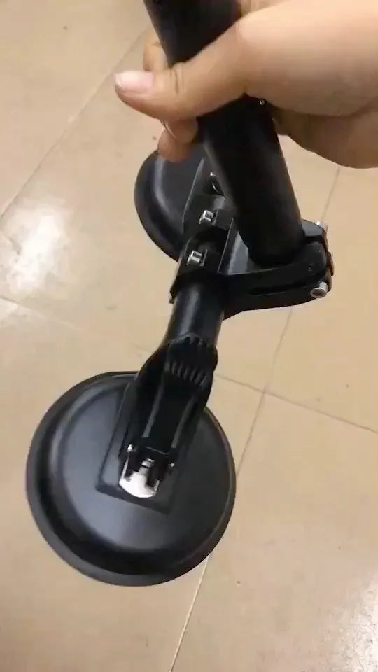 Black car sucker base flagpole mount with round rubber disc for vehicle glass