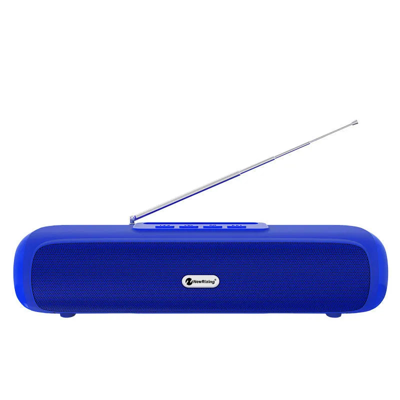 Desktop wireless long strip speaker with subwoofer in black, blue, red, or silver grey