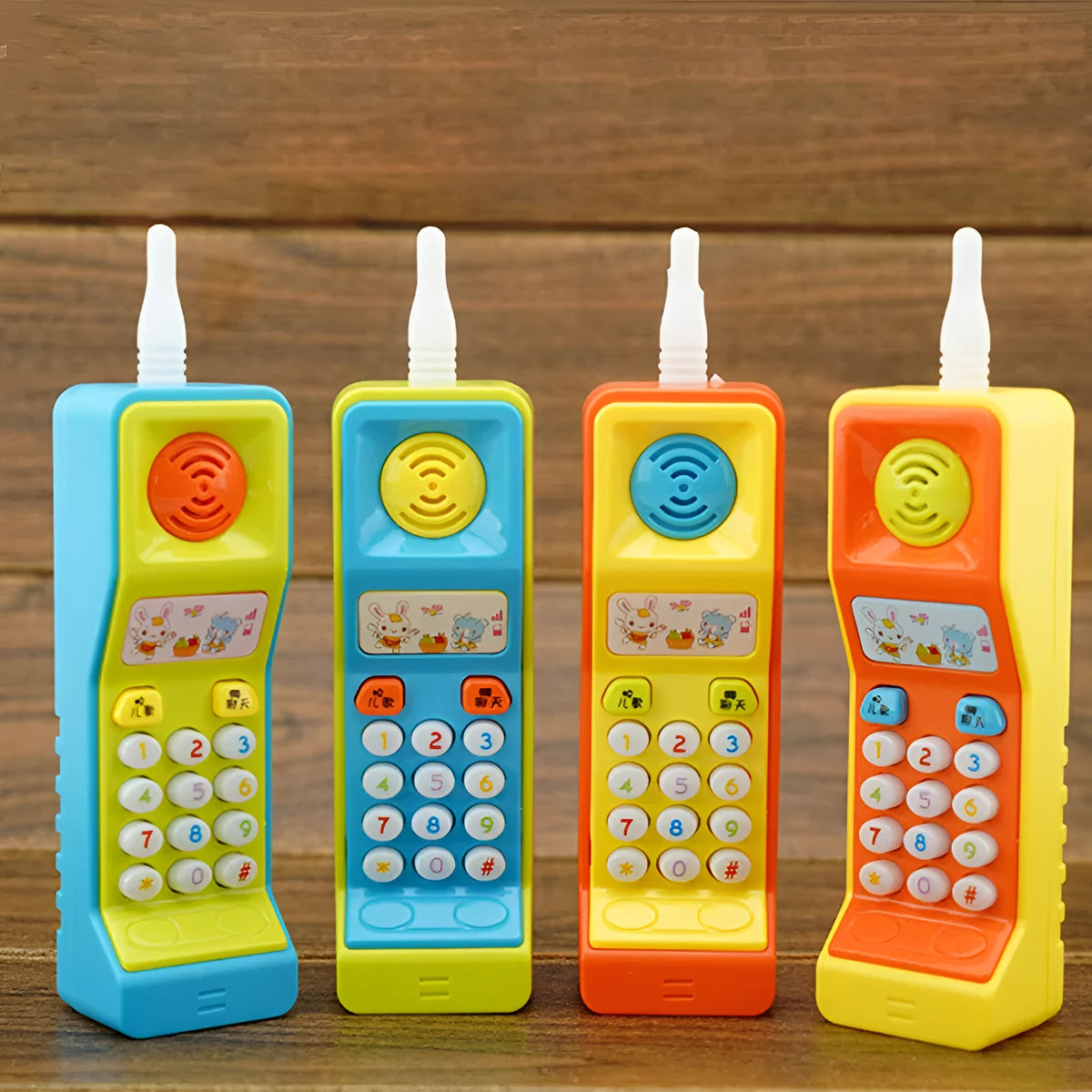 Educational toy with cartoon animal design featuring sound and light functions for children 3 years and older