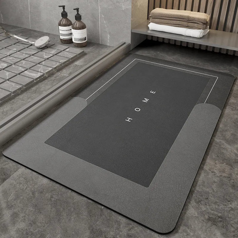 Lake Baikal Blue oval blended machine woven bathroom floor mat 40x60cm