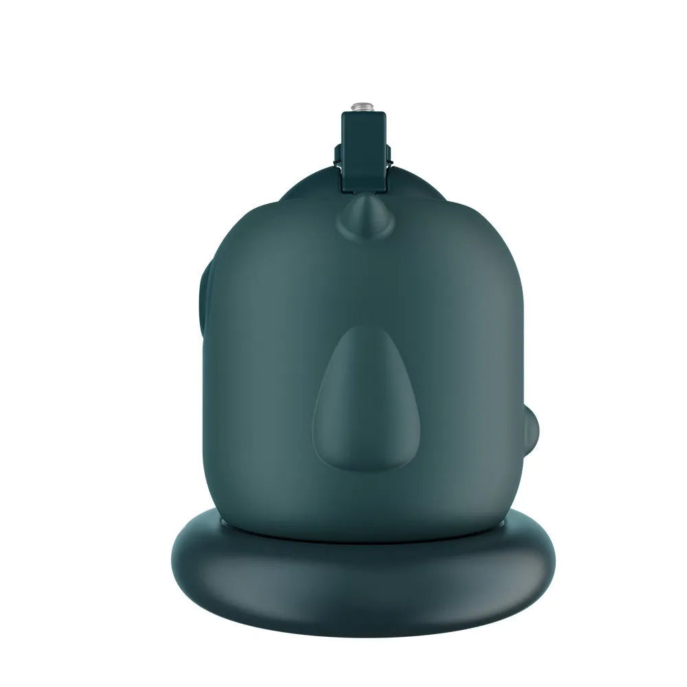 Dark green intelligent follow-up gimbal showing 360 rotation and phone mounting slot