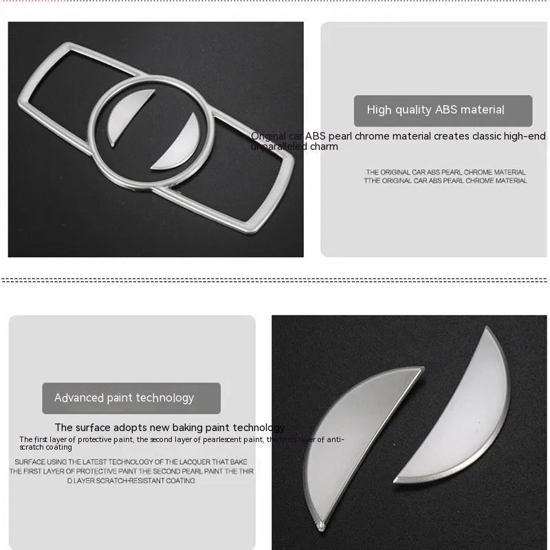 Silver BMW 5 Series headlight switch frame decorative sticker