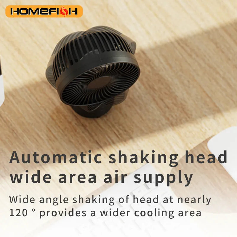 HOMEFISH F2 portable fan with automatic shake head mounted on a removable bracket