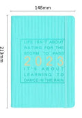 Student almanac calendar with imitation leather cover open to show Daolin paper pages