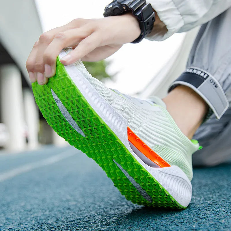 Men's blue casual sports shoes with fabric upper and round toe design