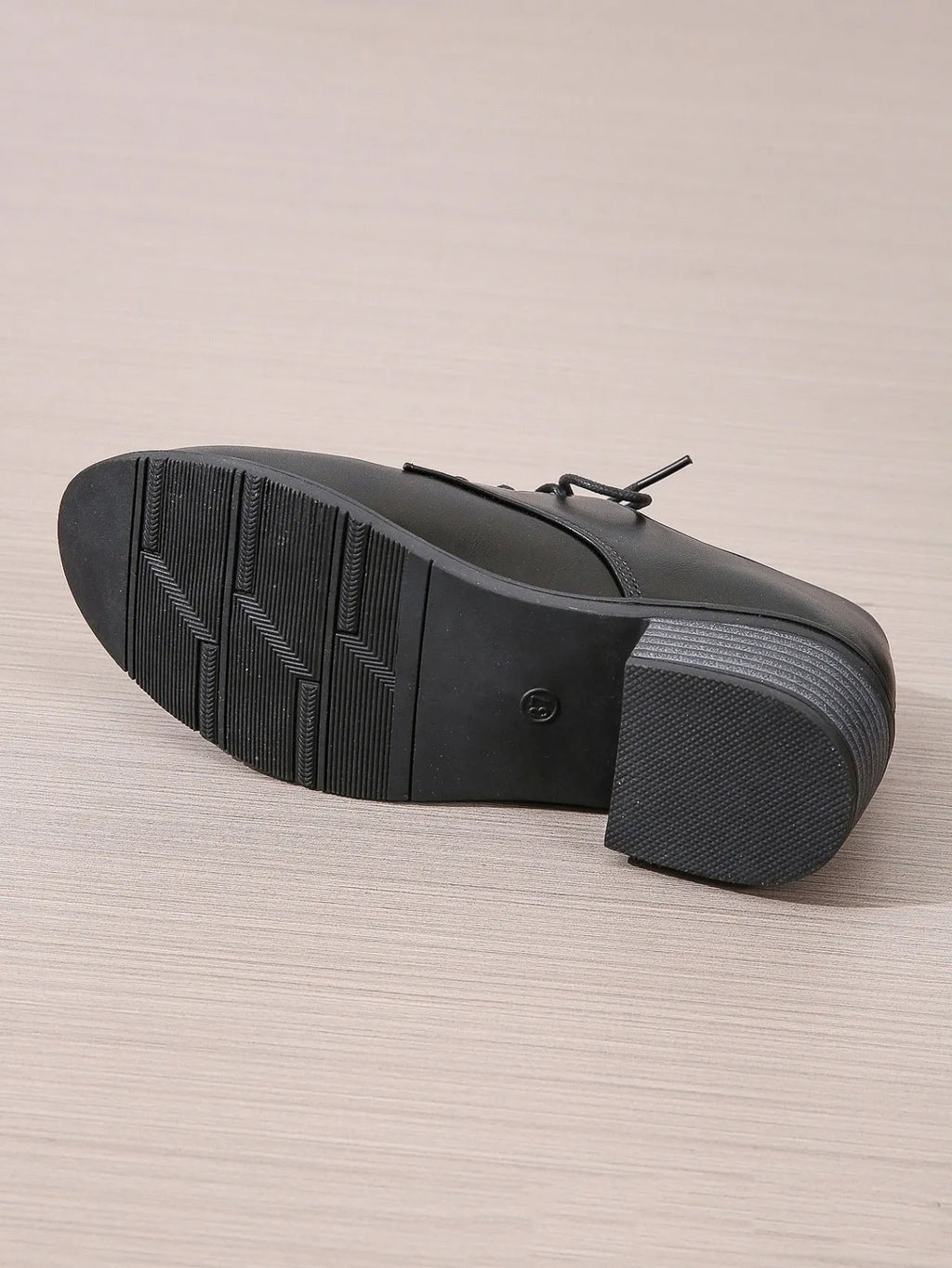Black women's professional work shoes with thick chunky heel and soft sole