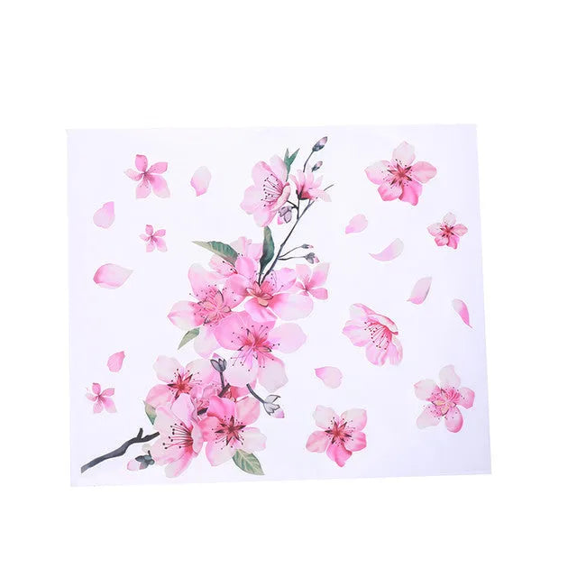 Cherry blossom pattern car sticker on vehicle window in two size options
