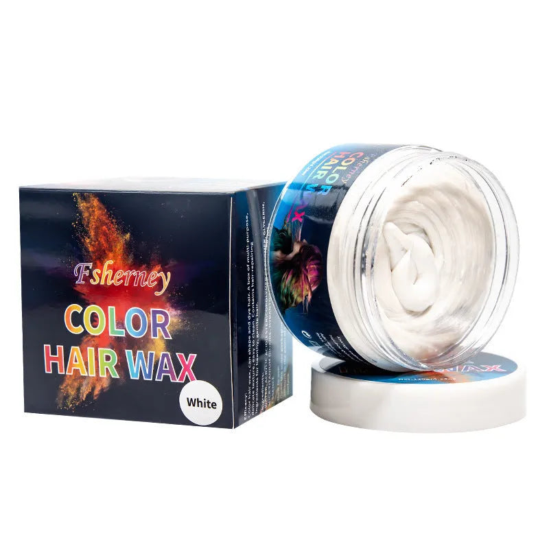 120g hair styling clay in nine colour options including blue, green, purple, and rose red