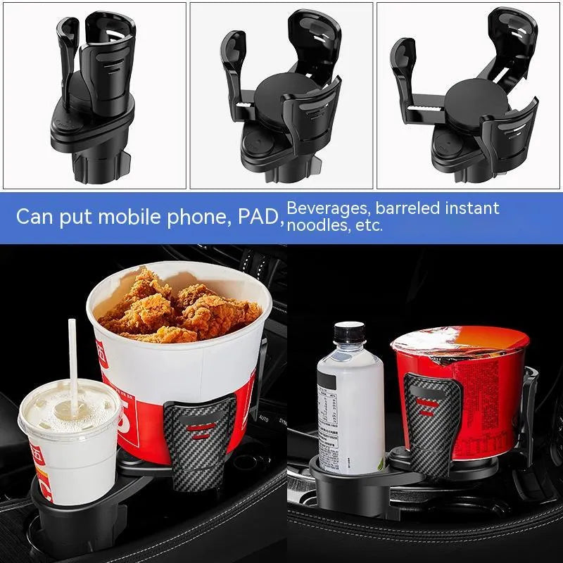 Second generation car cup holder modification in ABS plastic with carbon fibre or matte finish options