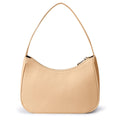 Apricot coloured retro waterproof shoulder bag with adjustable strap made from PU material