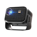 Compact white portable Android smart projector for phone screen mirroring with 1080p HD resolution.