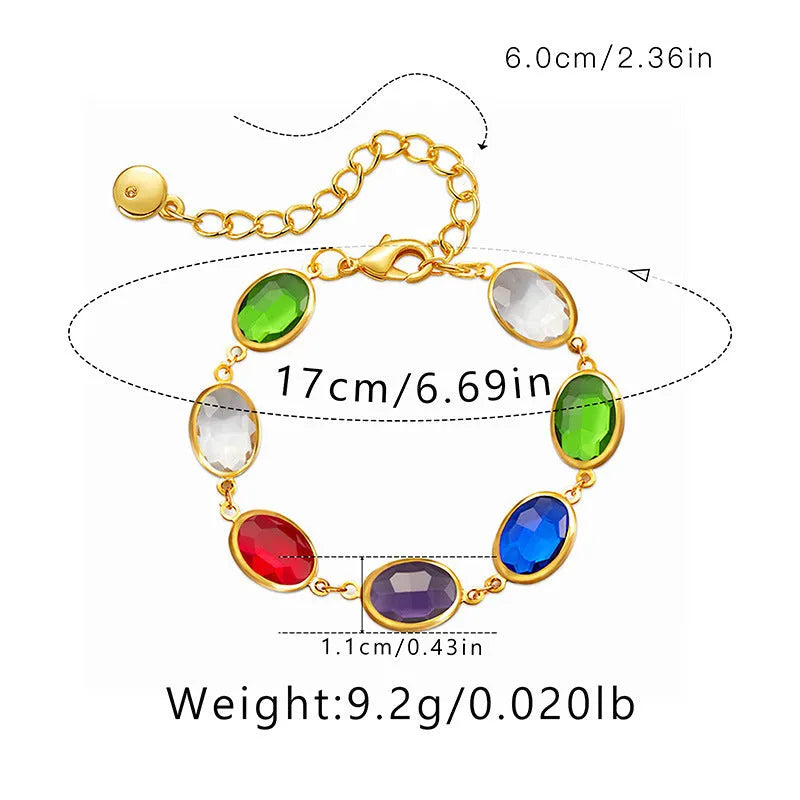 Geometric ellipse bracelet in 18K copper with blue glass inlay embroidery