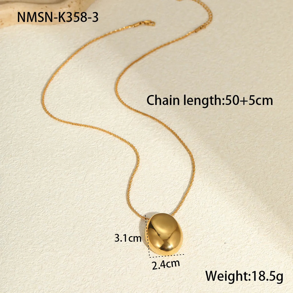 Gold geometric pendant necklace on adjustable 41-50cm chain, stainless steel with electroplated finish