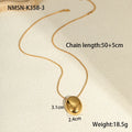 Gold geometric pendant necklace on adjustable 41-50cm chain, stainless steel with electroplated finish