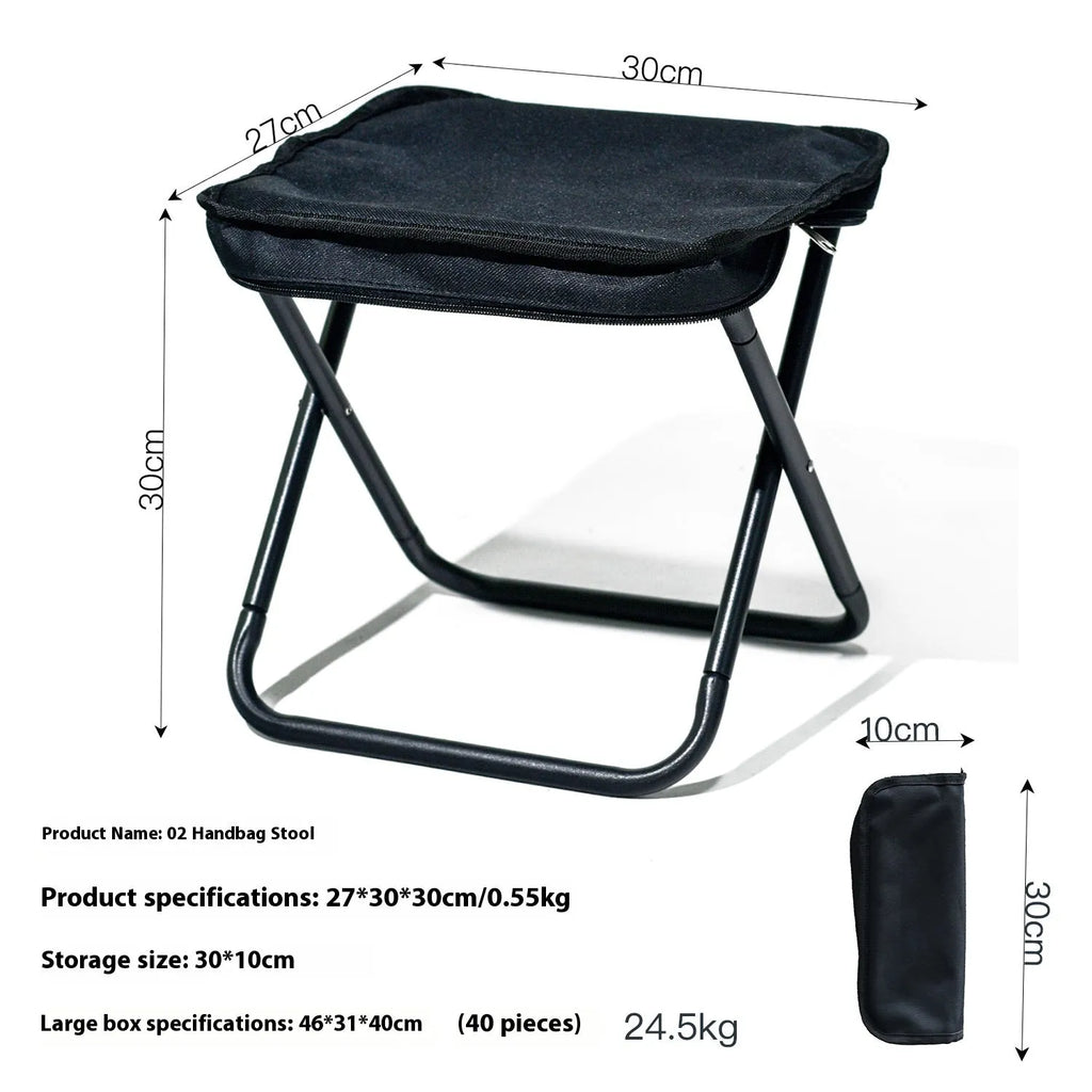 Lightweight foldable camp stool in pencil box design with Oxford cloth fabric