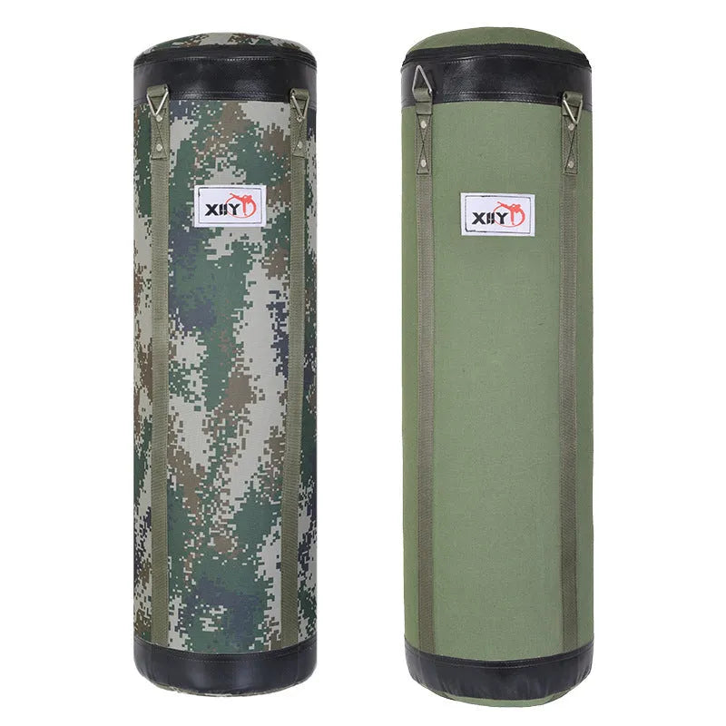 Canvas hanging boxing sandbag in camouflage or canvas style, hollow 60cm to 120cm