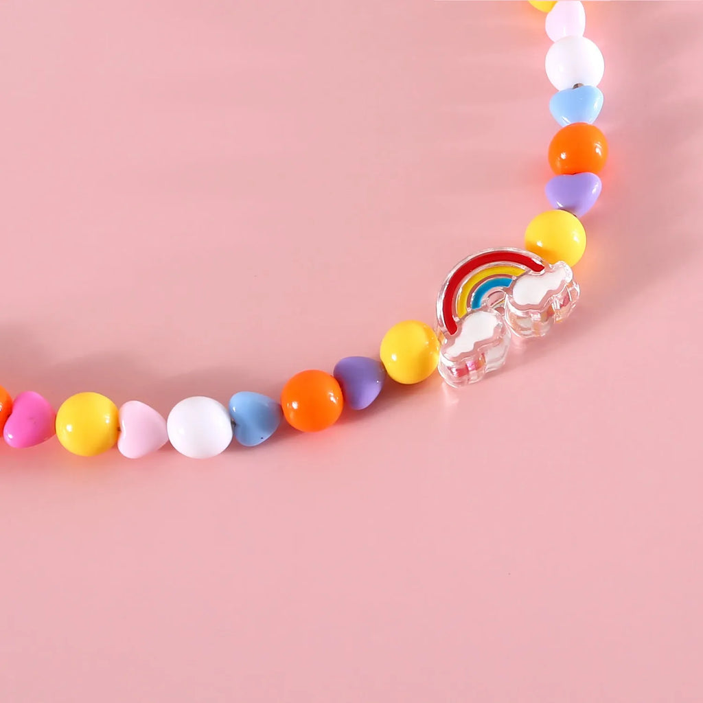 Colourful plastic bead pet necklace with adjustable sizing for small cats and dogs
