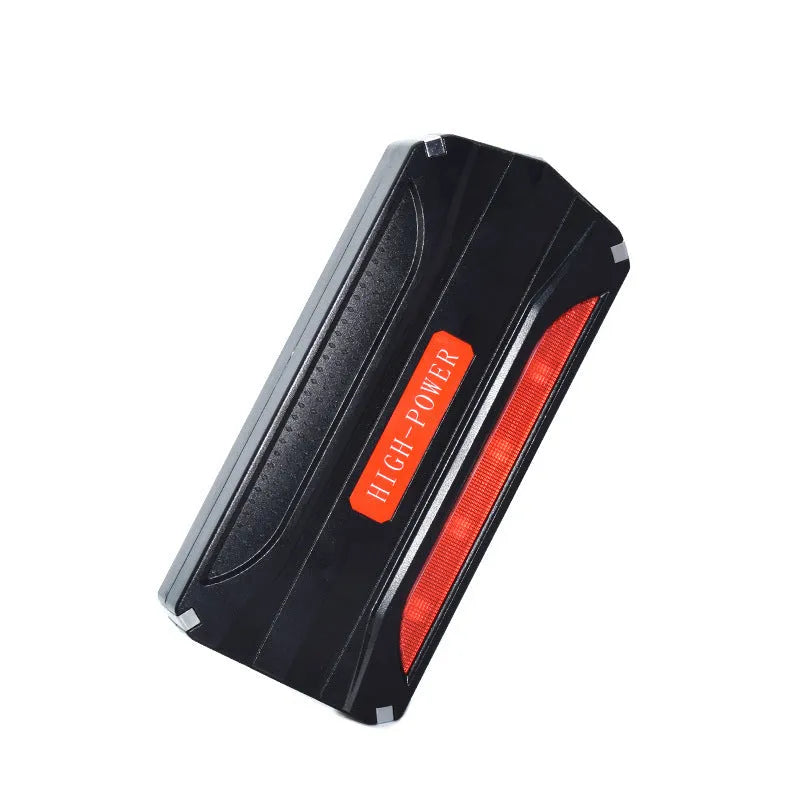 Black red 12V vehicle emergency starting power supply with 7800mAh battery and safety protection features