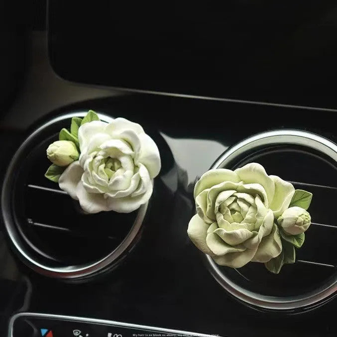 Jasmine scented gypsum car air freshener with 5ml essential oil bottle