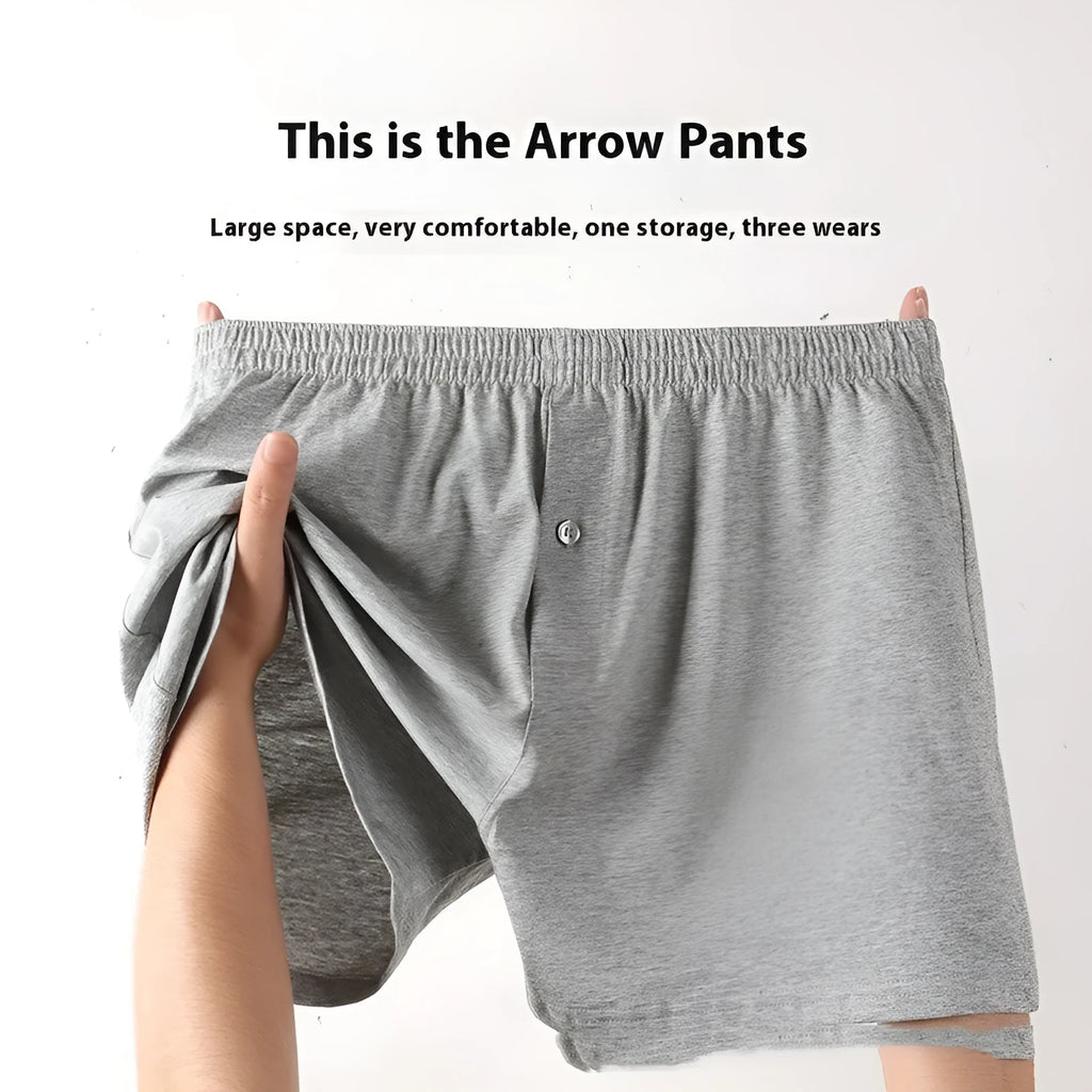 Men's pure cotton high waist boxer shorts in light grey, dark blue and black colours